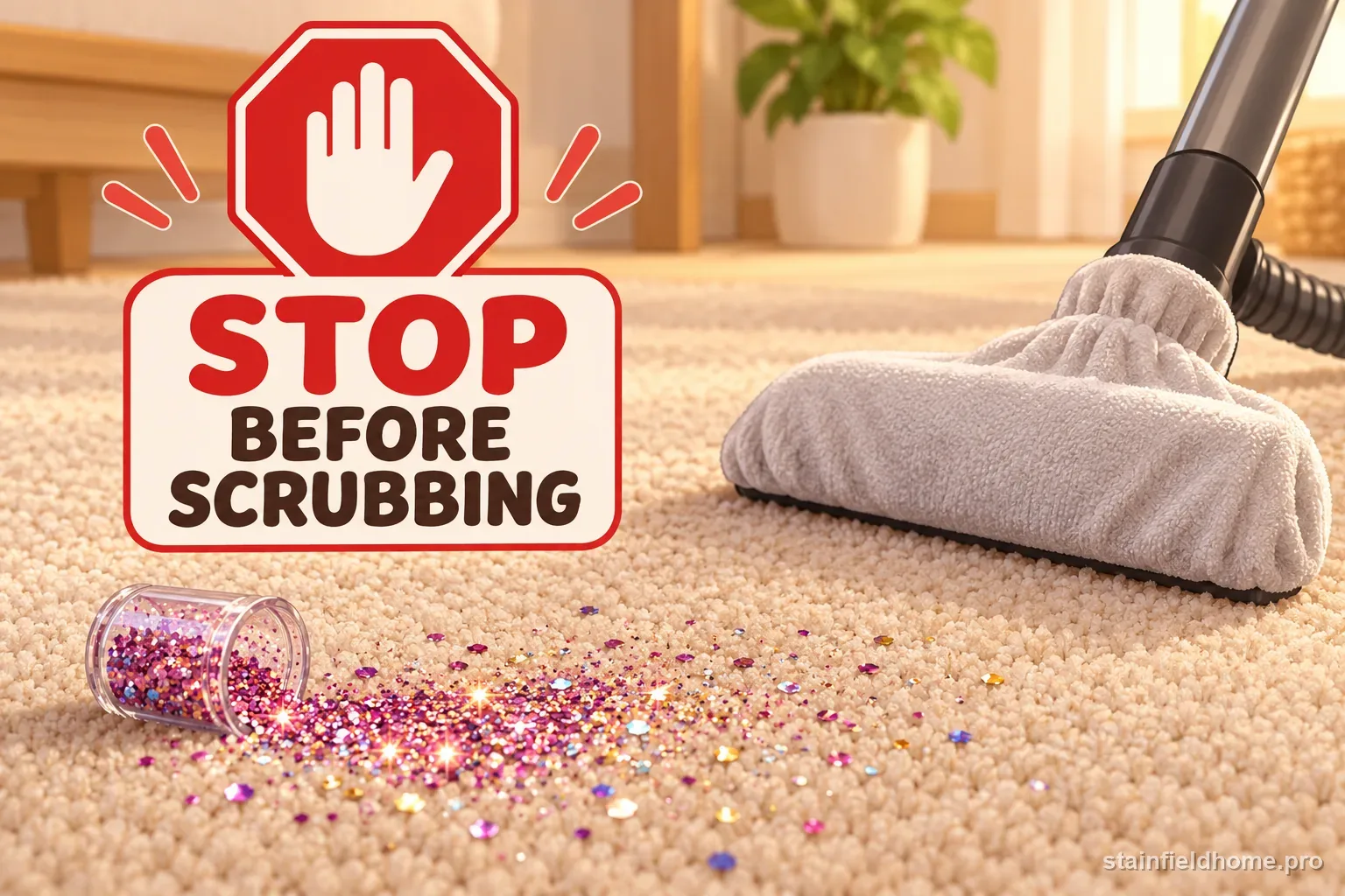 A delicate patterned area rug beside a professional rug cleaner card